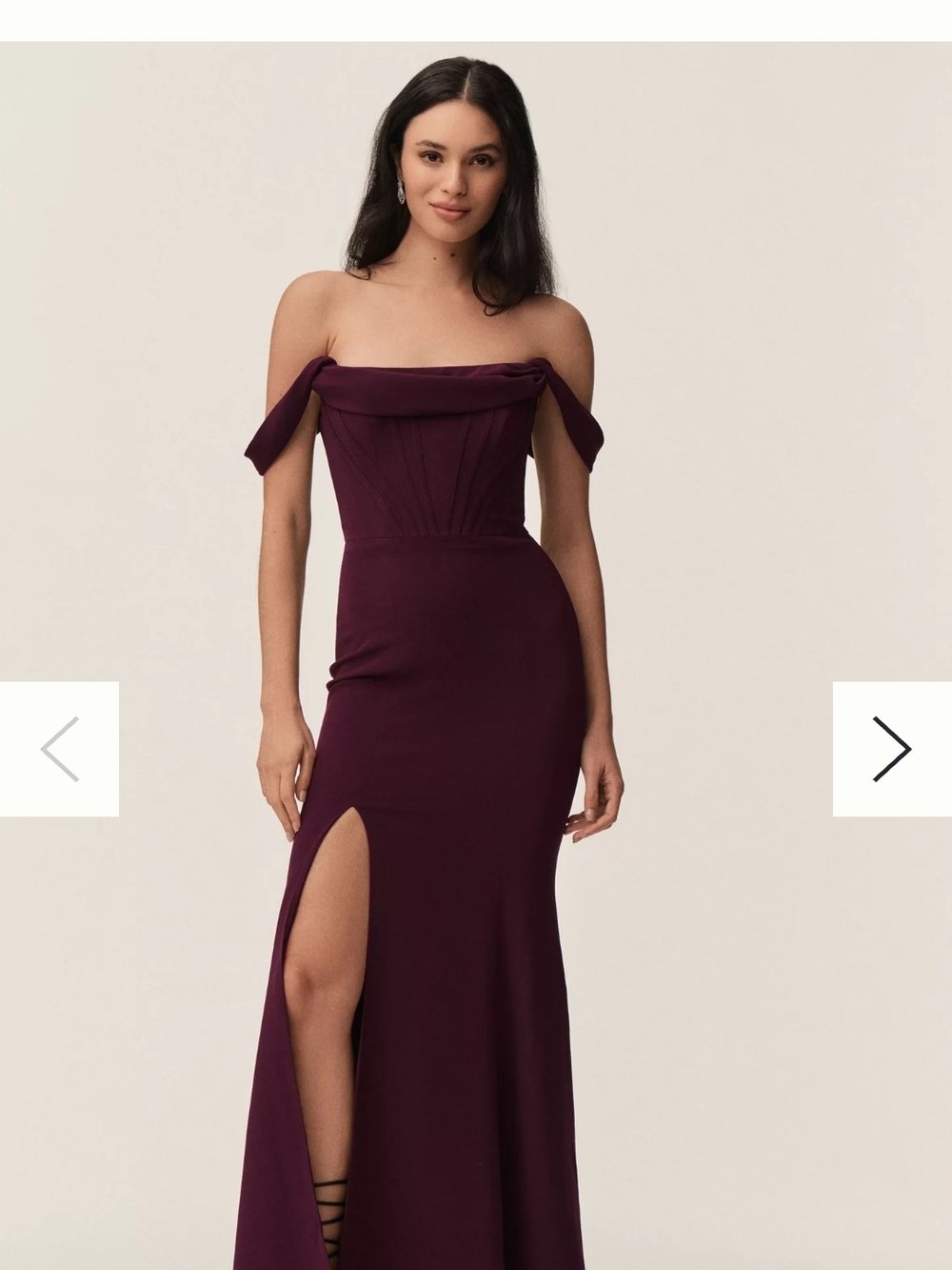 Dress The Population Melania Off-The-Shoulder Corset Crepe Maxi Dress
